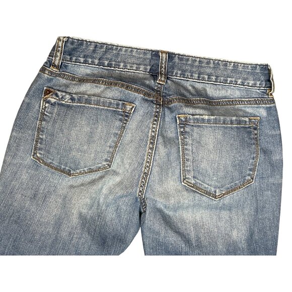 LOFT Raw Hem Curvy Boot Crop Jeans in Medium Wash Size 26/2 - Picture 6 of 6